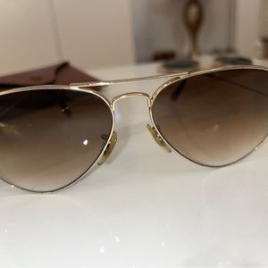 Rayban Aviator Sunglasses Light Brown